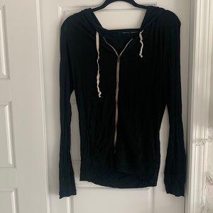 BRANDY MELVILLE soft light weight black zip up hoodie